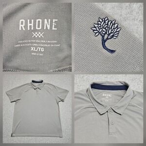 Rhone Performance Golf Polo Shirt Mens Gray  XL  Bent Tree CC